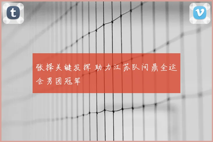 张择关键发挥 助力江苏队问鼎全运会男团冠军